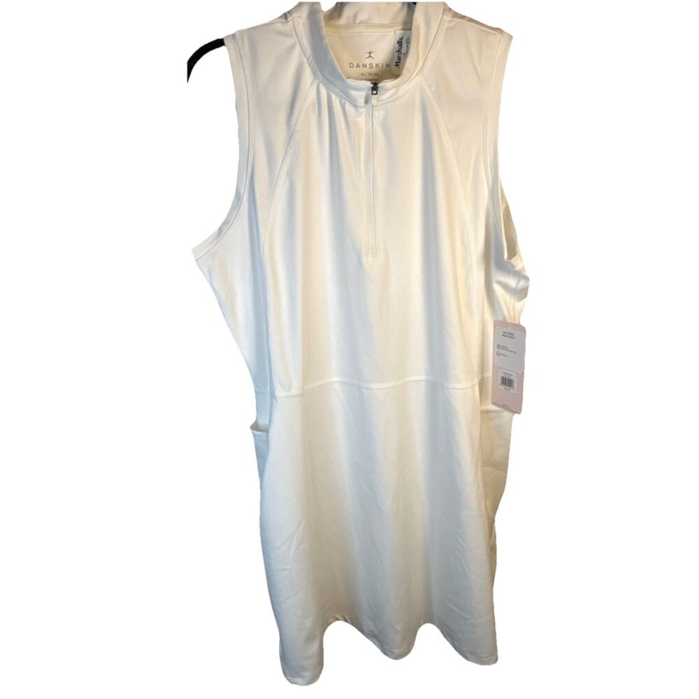 NEW Danskin Sleeveless Golf Dress With Pockets XL White Athleisure W Zip $48 - Picture 3 of 9